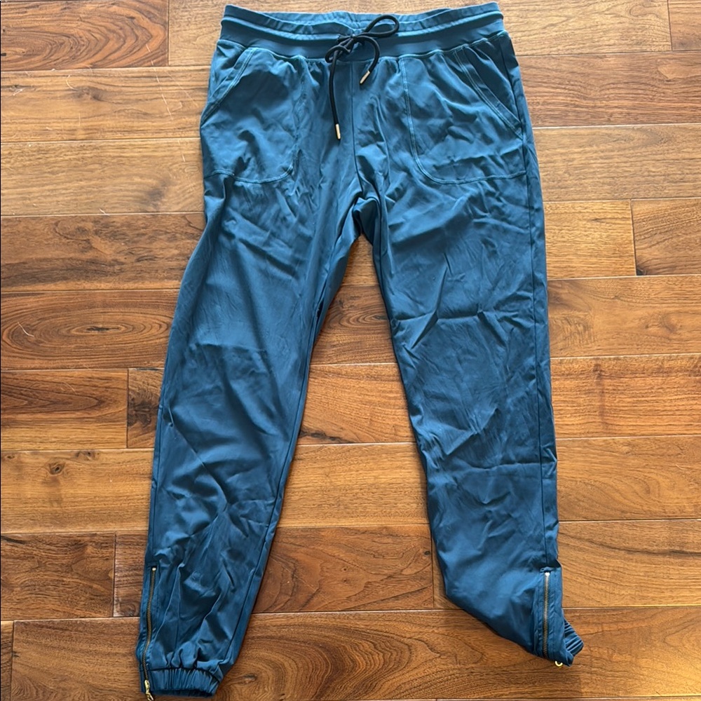 ZYIA Blue Track Joggers with Elastic Cuffs